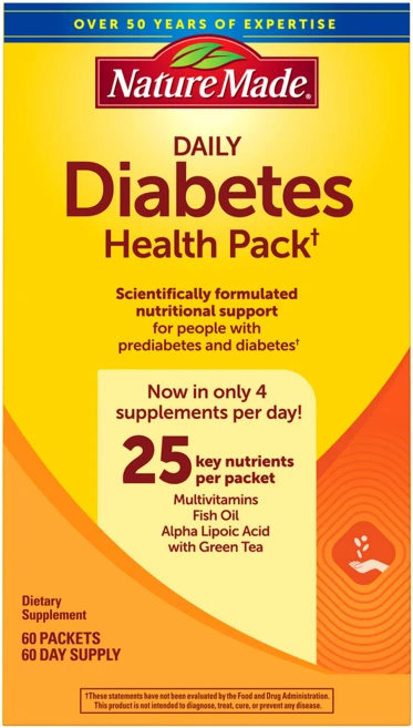 네이처메이드 다이아비츠 멀티비타민 헬스팩 (4정x60포) Nature Made Diabetes Health Pack, 1개, 60회분 - 쿠팡