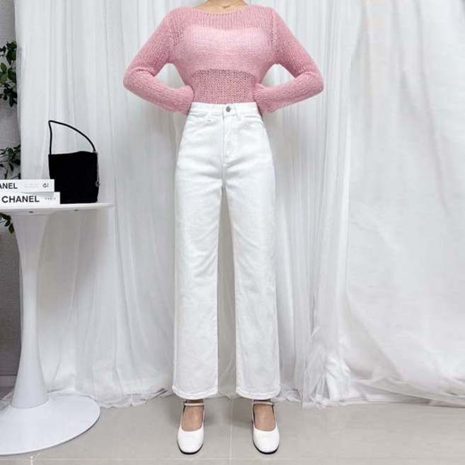 제이엠스타일 [숏/롱] S~2XL 봄 가을 여성 스판 와이드 팬츠 여자 검정 통바지 빅사이즈 블랙 아이보리 화이트 청바지 키작녀 키큰녀 초겨울 겉면 피치기모