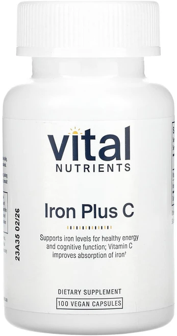 Vital Nutrients 아이언 플러스 C 베지 캡슐 100정, VitalNutrients아이언플러스C베지캡슐100정, 1개 - 쿠팡