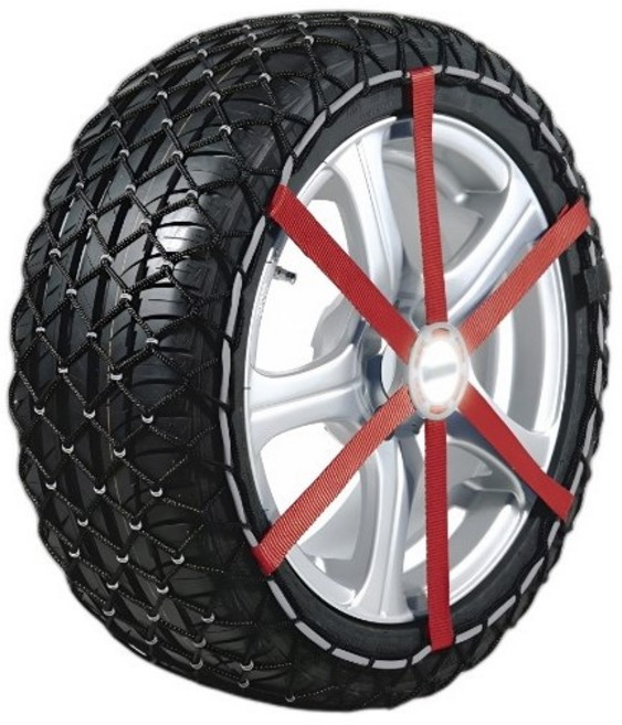 이지그립 고강도 스파이크 직물 스노우체인 네트형 자동차체인, 1세트