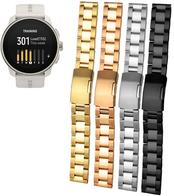 SUUNTO 순토레이스S 메탈 호환스트랩 덮개버클 시계줄, 3. ME06GD22 골드, 1개
