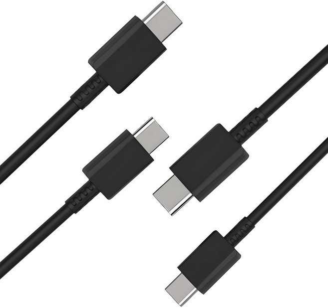 1+1 삼성 정품 C to C 초고속 충전케이블 PD 60W 갤럭시 스마트폰 데이터통신, 블랙, 2개, 1.8m