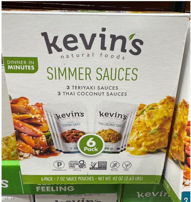 Kevins Simmer Sauces 케빈 시머 소스 테리야키&타이 코코넛, 6개, 198g