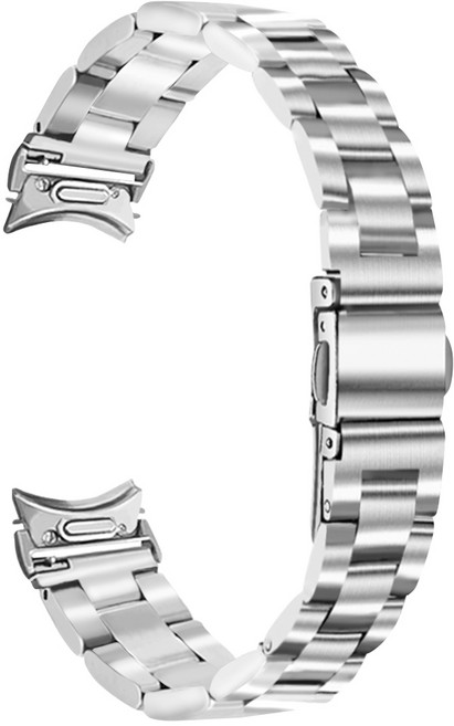 더조은셀러 버튼프리 이지턴 여성 슬림 메탈 체인 스트랩 공구없이 길이조절 갤럭시워치 7 6 클래식 47mm 43mm 44mm 40mm, 1개, 실버