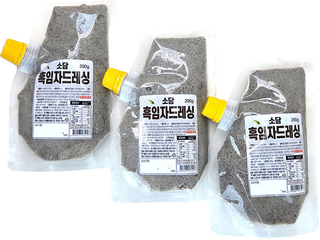 새마원 소담 흑임자 검정깨 드레싱 검은깨 참깨, 3개, 200g