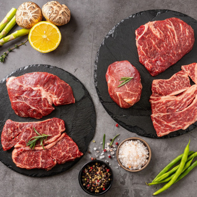 숙성가든 프라임 소고기 스테이크 안심 등심 살치살 부채살 꽃갈비살 솔트에이징 안심스테이크, 등심 150g, 150g, 1개