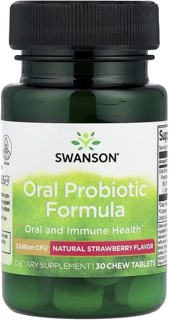 몸관리하세요 겨울입니다 Swanson 구강 프로바이오틱 포뮬라 천연 딸기 맛 30억CFU 츄어블 30정 특별관리진행, Swanson구강프로바이오틱포뮬라천연딸기맛30억CFU츄, 1개 - 쿠팡