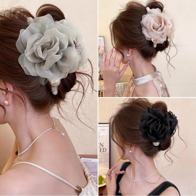 ZMBIRD 3종세트 올림머리 예쁜 플라워 헤어집게핀 N383