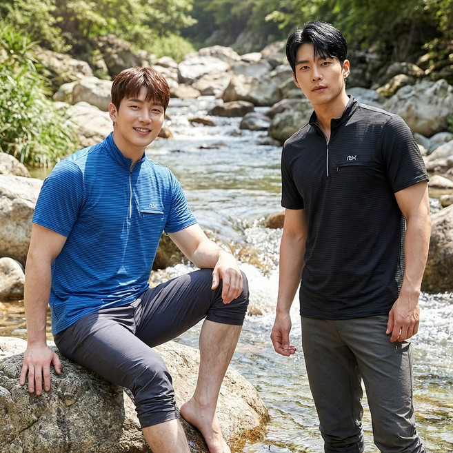 1+1 여름 남자 넥스트 기능성 반팔 티셔츠 등산 작업복 티 아웃도어 상의