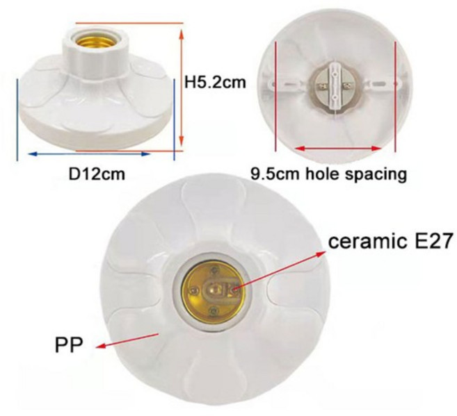 4/6/10/15pcs 120mm E27 세라믹 라이트 홀더 열쇠가없는 도자기 스레드 나사 램프베이스 소켓, 04 2 piece