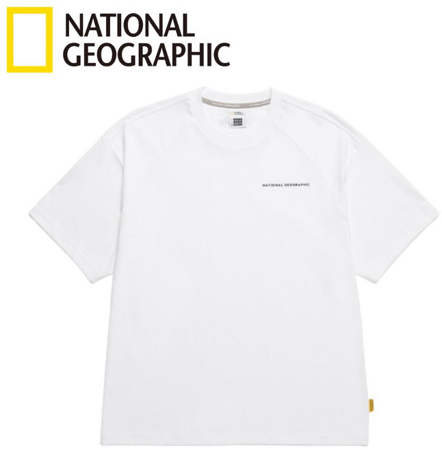 내셔널지오그래픽 남여공용 세미오버핏 컴포터블 반팔 티셔츠 화이트