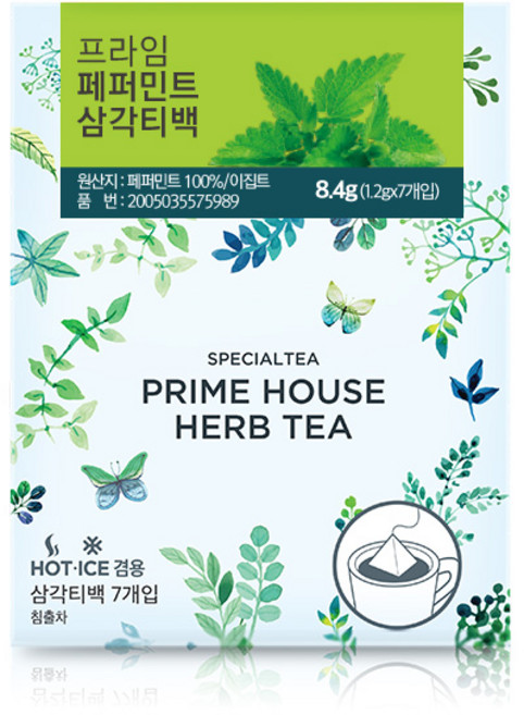 프라임 페퍼민트 삼각티백 허브티 7개입, 단품, 1.2g