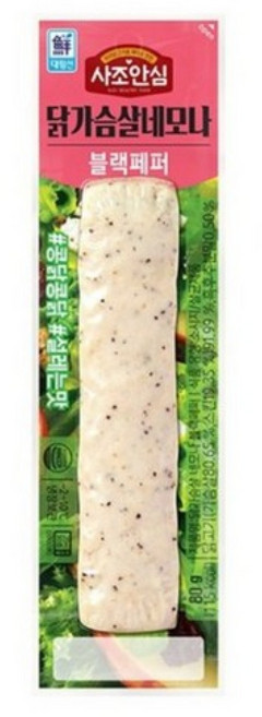 사조대림 닭가슴살 네모나 블랙페퍼 80g×20개, 80g, 20개