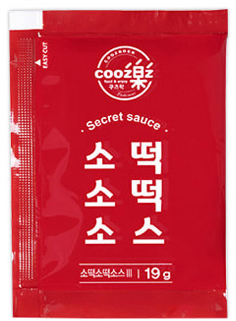 쿠즈락 소떡소스 1박스(19g 350개) 떡꼬치소스 닭강정양념 일회용소스, 350개, 19g