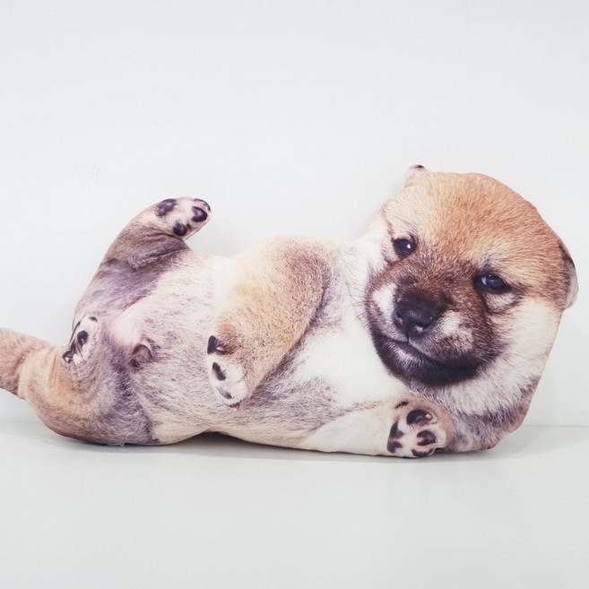 허니잼 귀여운 리얼 시골 강아지 인형 쓸데없는 웃긴 선물 동물 쿠션, 1개