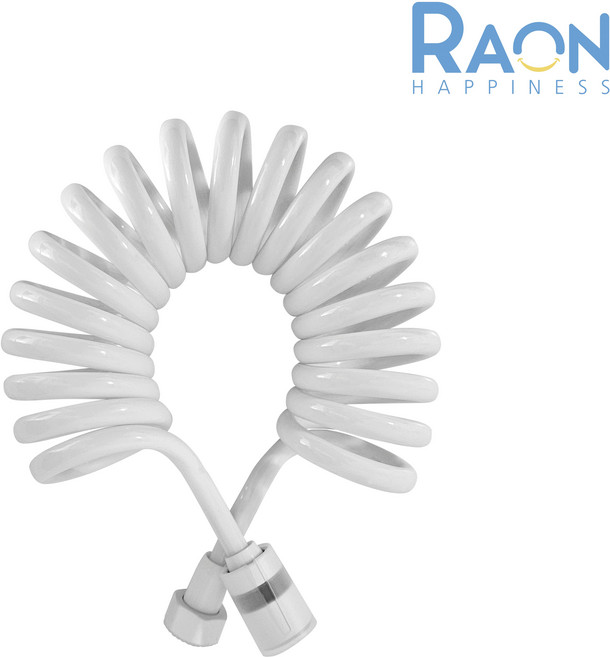 내집클로버 스프링샤워호스 코일호스 pu, 화이트, 3m