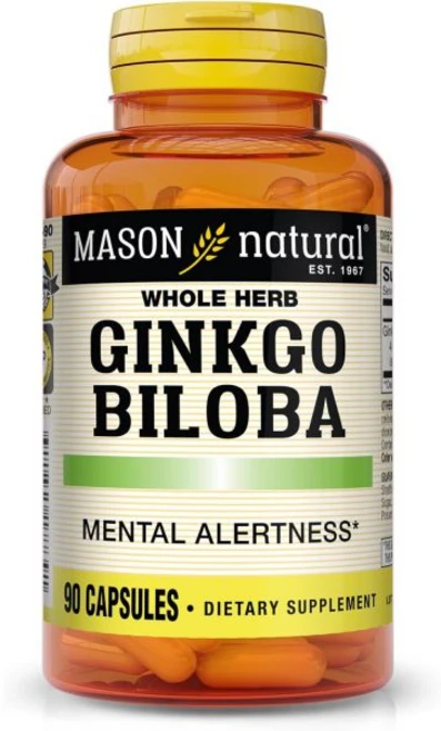 Mason Vitamins Ginkgo Biloba Leaves Powder 500 mg per Capsule 180 Gelatin Capsules, 90, 1개 - 쿠팡