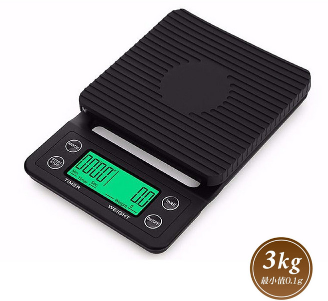3kg/0.1g 高精度電子秤 手沖咖啡 烘焙 燕窩 中藥材 日常料理 計時器, 1個, 【3Kg/0.1g】附電池+隔熱墊