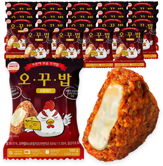 오꾸밥 불닭치즈 주먹밥, 20개, 100g