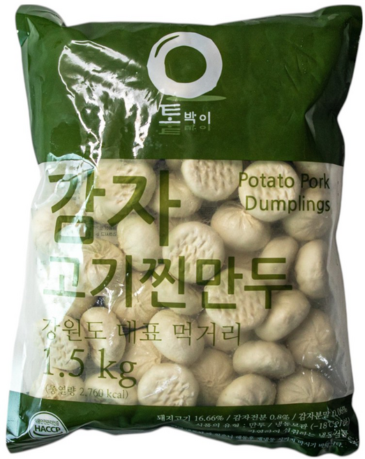 토박이마을 강원도 고기 감자만두 폭신쫄깃 식감과 육즙가득 떡국 전골 찐만두 군만두, 1.5kg, 1개