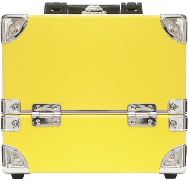 메이크업박스 2단(소) 옐로우 (25x14cm), 1개