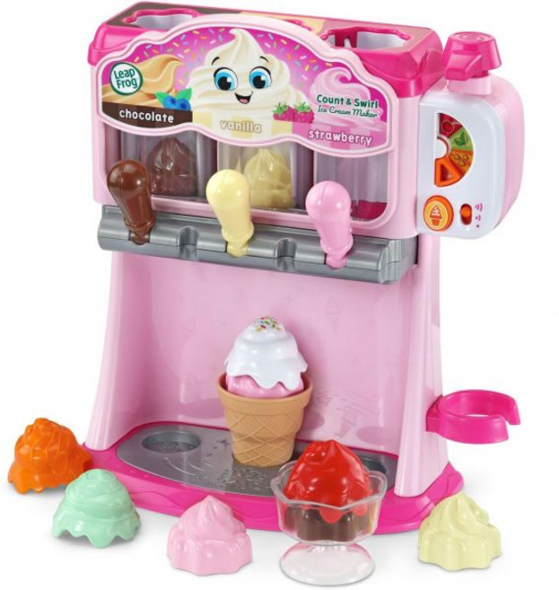 리프로그 LeapFrog 키즈 리프프로그 카운트 앤 스월 아이스크림 메이커 플레이세트 핑크, Pink, 1개
