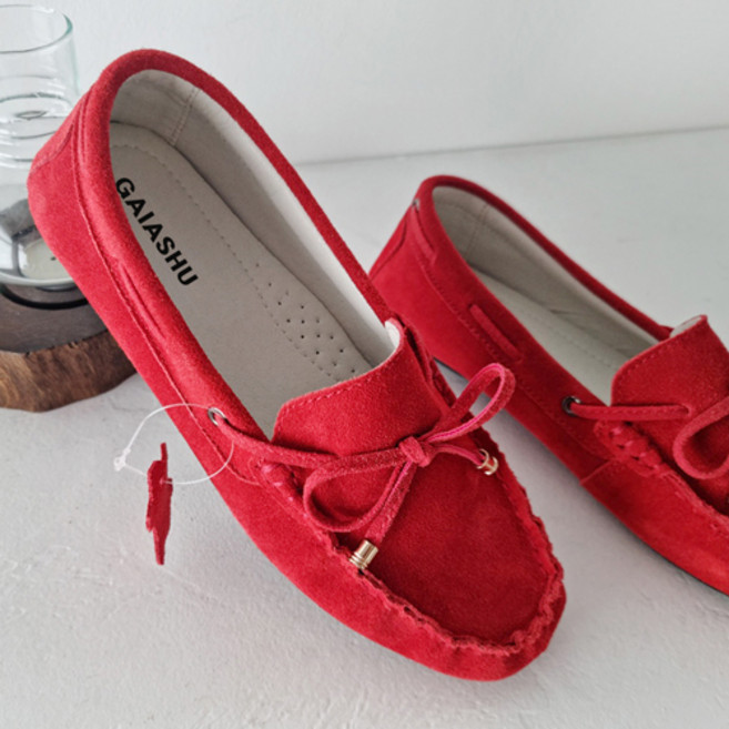 가이아슈 여성용 푹신한 가죽 경량 드라이빙 로퍼 1cm