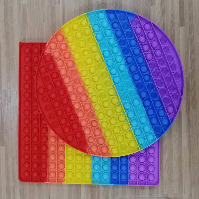 대형 초대형 무지개 푸시팝 버블 장난감 접착식 고리 증정, 대형사각-MXAG05, 1개