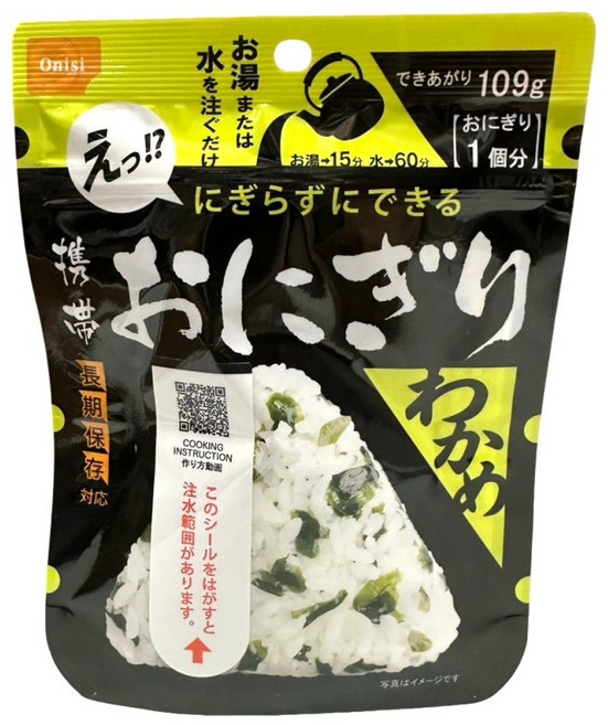 Onisi 尾西食品乾燥飯 海帶芽風味飯糰 日本即食 戶外輕食, 42g, 1包