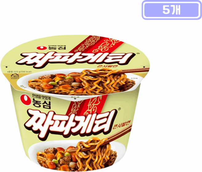 짜파게티 큰사발면 123g, 5개