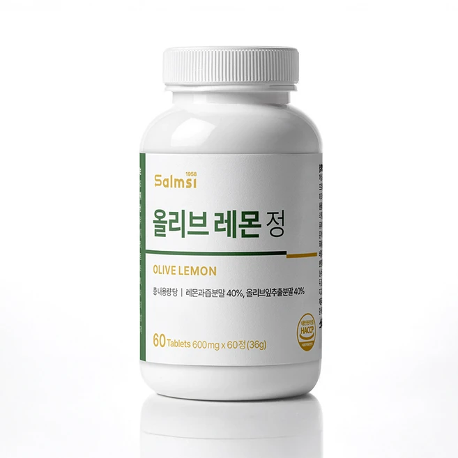 살므시 올리브레몬정 600mg, 1개, 360정 - 쿠팡