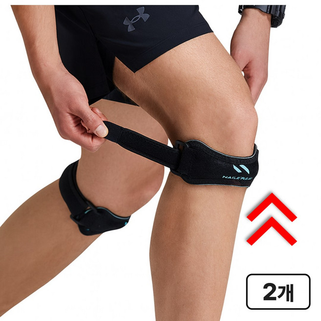 슈렌다 고탄력 슬개골 무릎보호대 (1+1), 민트블랙, 2개