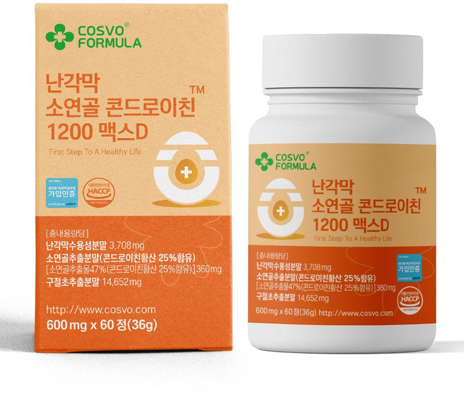 COSVO 난각막 소연골 콘드로이친 1200 맥스D HACCP인증, 1개, 60정