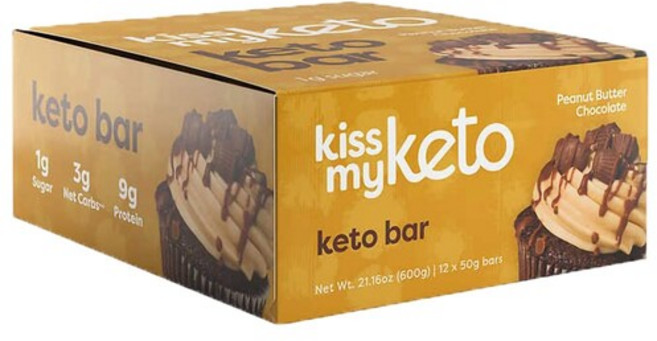Kiss My Keto 키스 마이 키토 바 피넛 버터 초콜릿 50g x 24바 프로틴바, 24팩