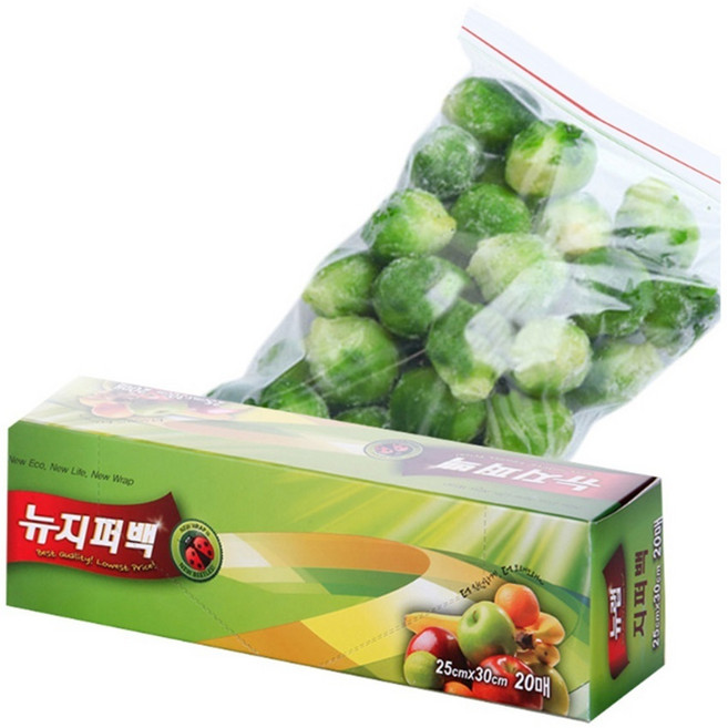 지퍼락 지퍼백 비닐팩 지퍼팩 투명 20매 25X30CM 소형, 1개