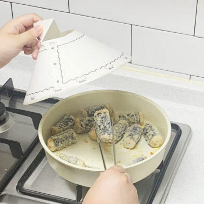 기름방지커버 캡 종이뚜껑 기름방지망 후라이팬 냄비 다용도, 20장