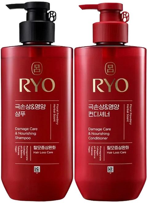 려 NEW 함빛 극손상 & 영양케어 480ml 샴푸 + 컨디셔너 동백오일함유, 1세트