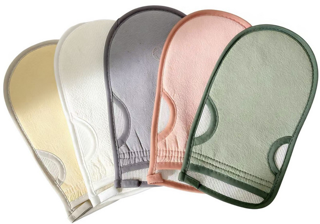 스마트플라이 저자극 때타월 부드러운 각질제거 손끼우는 때밀이 5종, 1세트, 5개입, 혼합색상