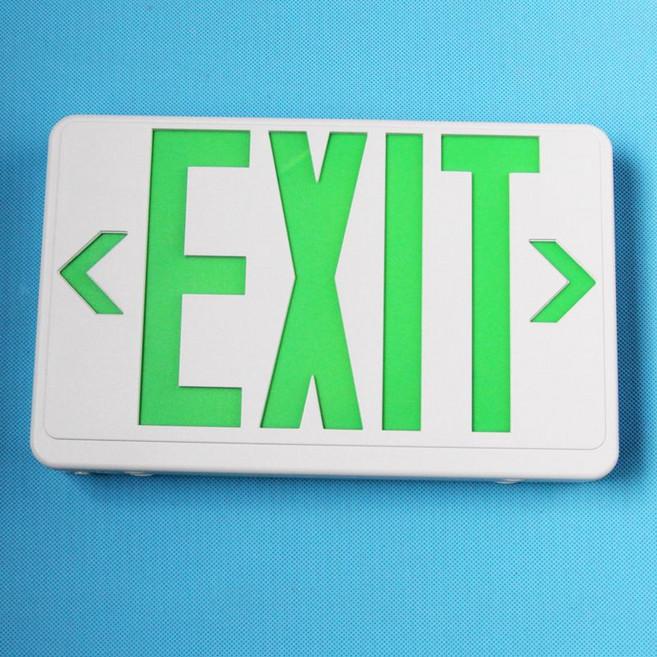 EXIT 비상구 유도등 LED 대피등 안전 출구 피난 안내, 그린 단면 120V, 1개
