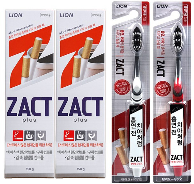 작트 플러스 치약 2개 + 작트 칫솔 2개 세트+마술패치, 1세트, 4개입