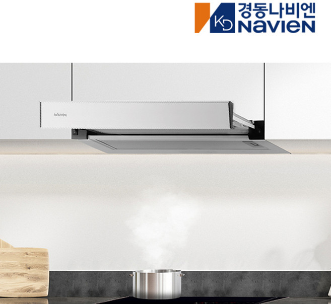 경동 나비엔매직 600장용 가스레인지/전기레인지용 주방 렌지 후드 2단 슬라이드 RGS151-06PAB, 고객직접설치, 실버