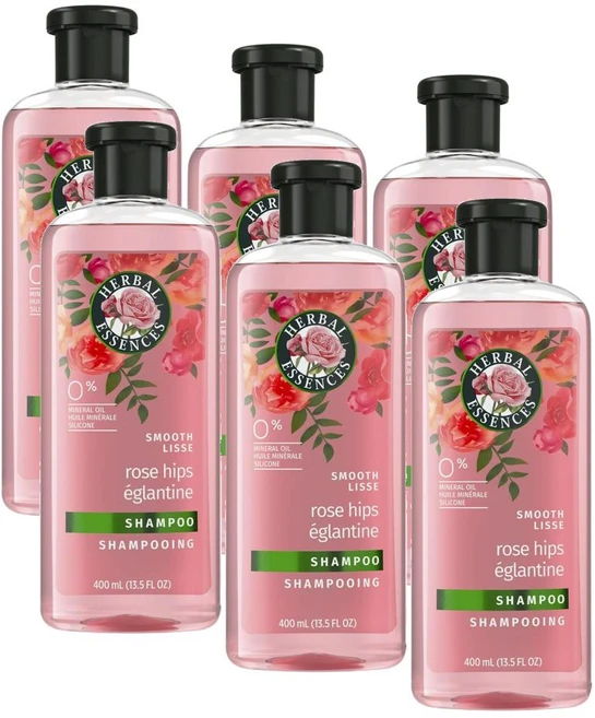 허벌 에센스 로즈 힙 스무스 샴푸 Herbal Essences Rose Hips Smooth Shampoo, 6개, 400ml - 쿠팡