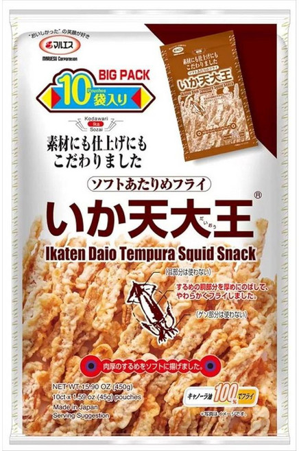 오징어 튀김 대왕 45g x 10개 빅 팩 일본 술안주 이카텐