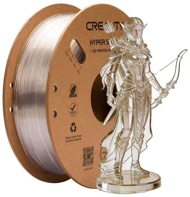 크리알리티 Creality 3d 프린터 고속 인쇄 소재 Hyper PETG 제품 소모품 부품 1.75mm 1KG, 투명색