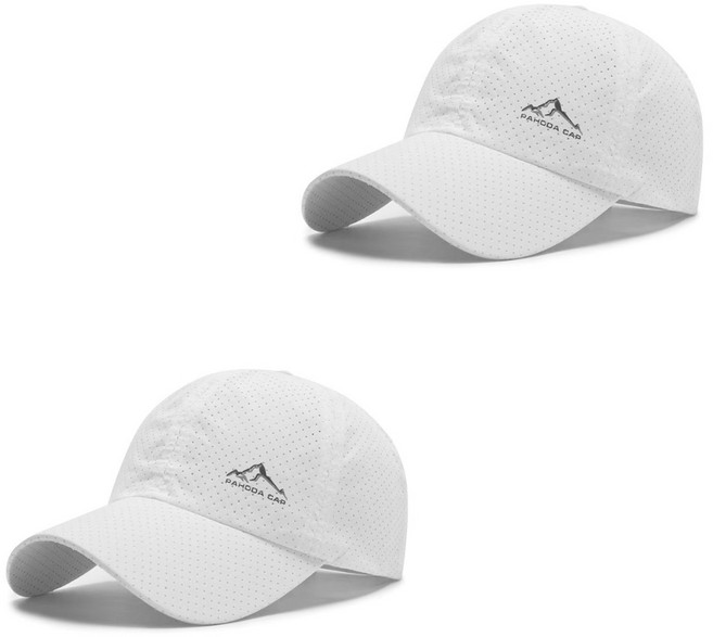 1+1 라이프핵 매쉬 메쉬 무지 스포츠 야구 모자 볼캡 낚시 모자, 화이트+화이트, 2개