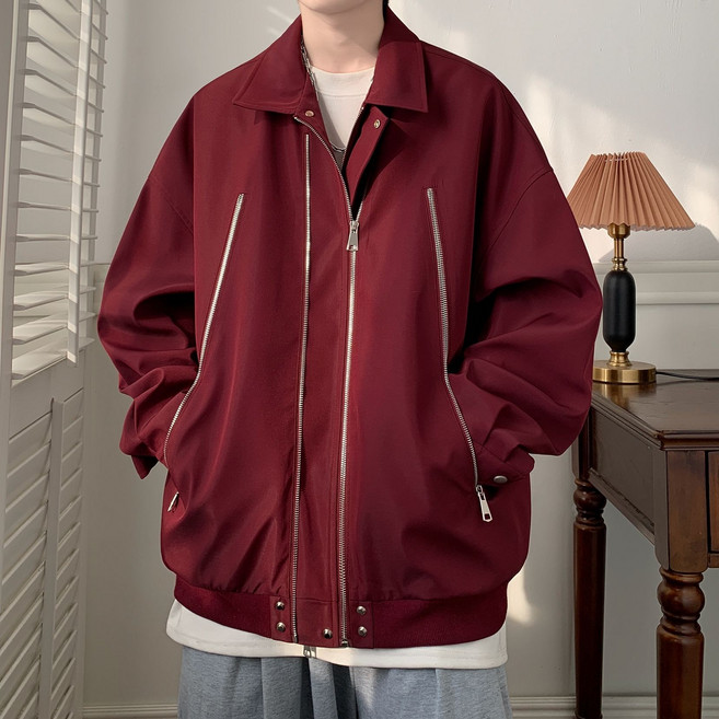 FINE ART 남자 카라 블루종 캐주얼 집업 자켓 오버핏 라이더자켓 빅사이즈 점퍼 봄가을 코트 아우터