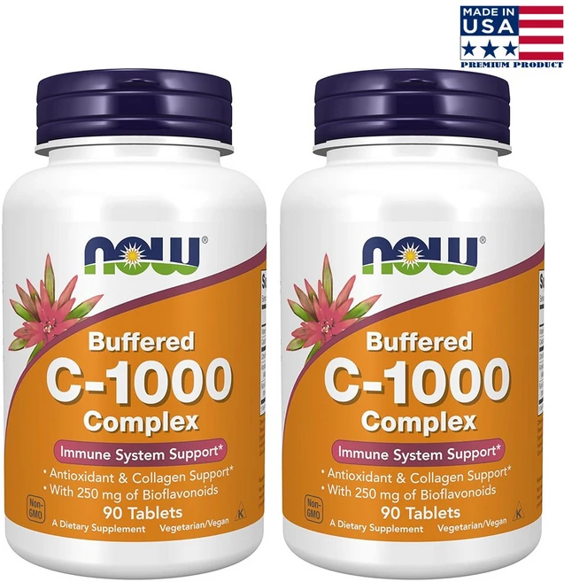 나우푸드 NOW Foods 완충형 C-1000 복합체 180정 2통 12개월분 - 쿠팡