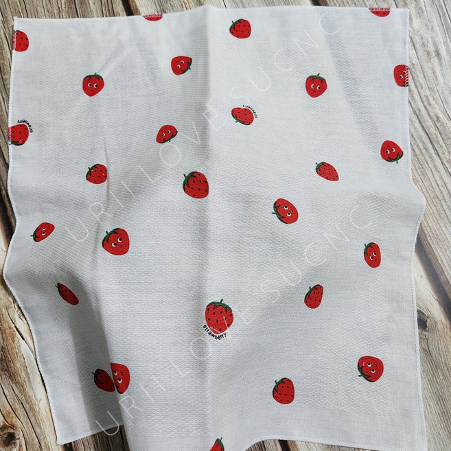 국산 순면 무형광 가제 엠보면 나염 손수건 총20장, 29.스트로베리20장, 1세트