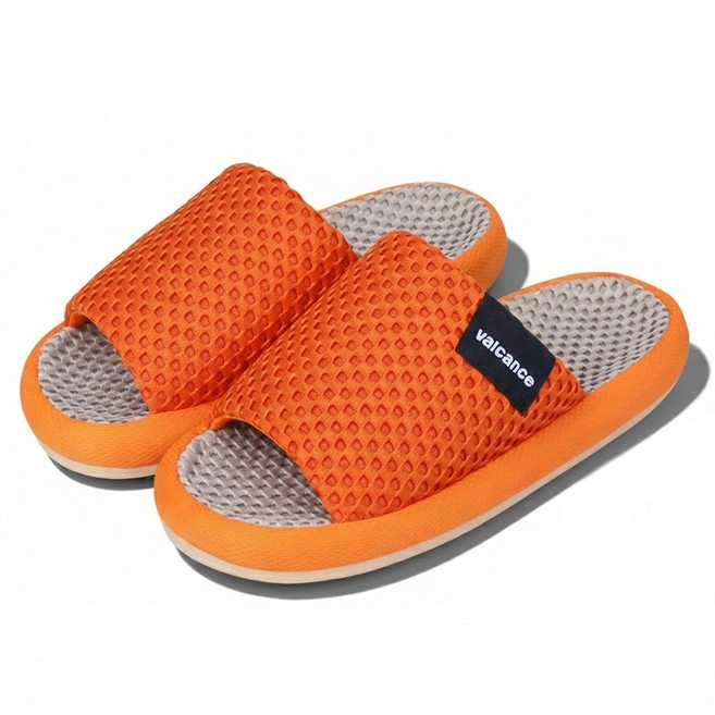 발캉스 층간소음 메쉬 통풍 아치서포트 족저근막 푹신한 하우스 룸 슈즈 거실화, 1개, 오렌지