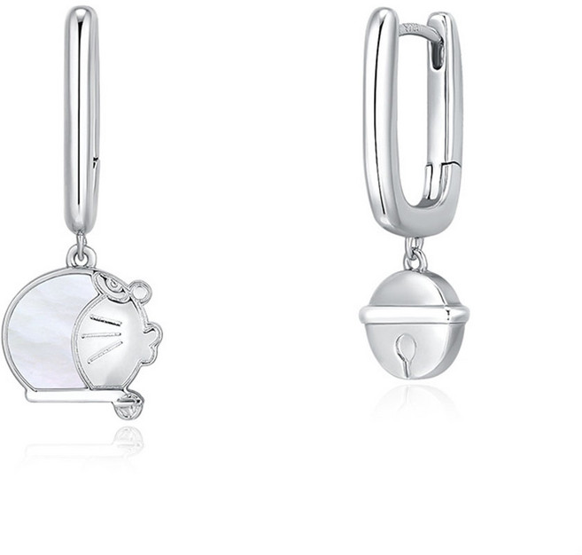 Wowacc 도라에몽 시리즈 스퀘어 방울 여성귀걸이